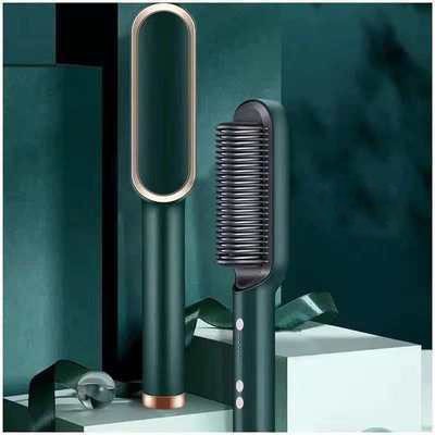 Electric Professional Hair Straightener Brush Heated Comb Straightening Combs Men Beard Hair Straight & Curly Styling Tool