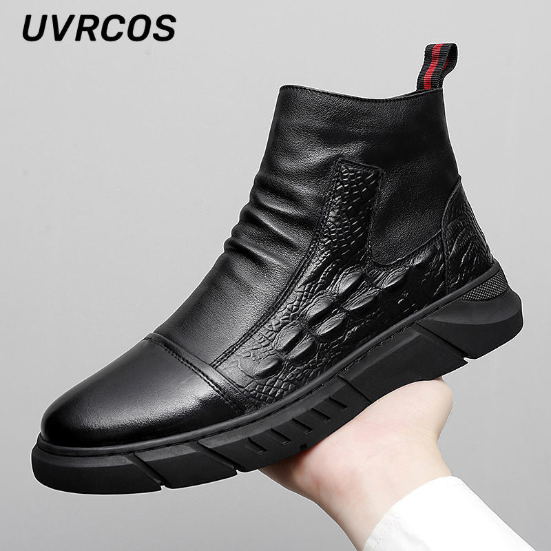 Men Work Boots Casual Thick-soled Men Shoes Retro Wild Fashion Non-slip 2022 The New Men Shoes Low-top Flat Heel Autumn