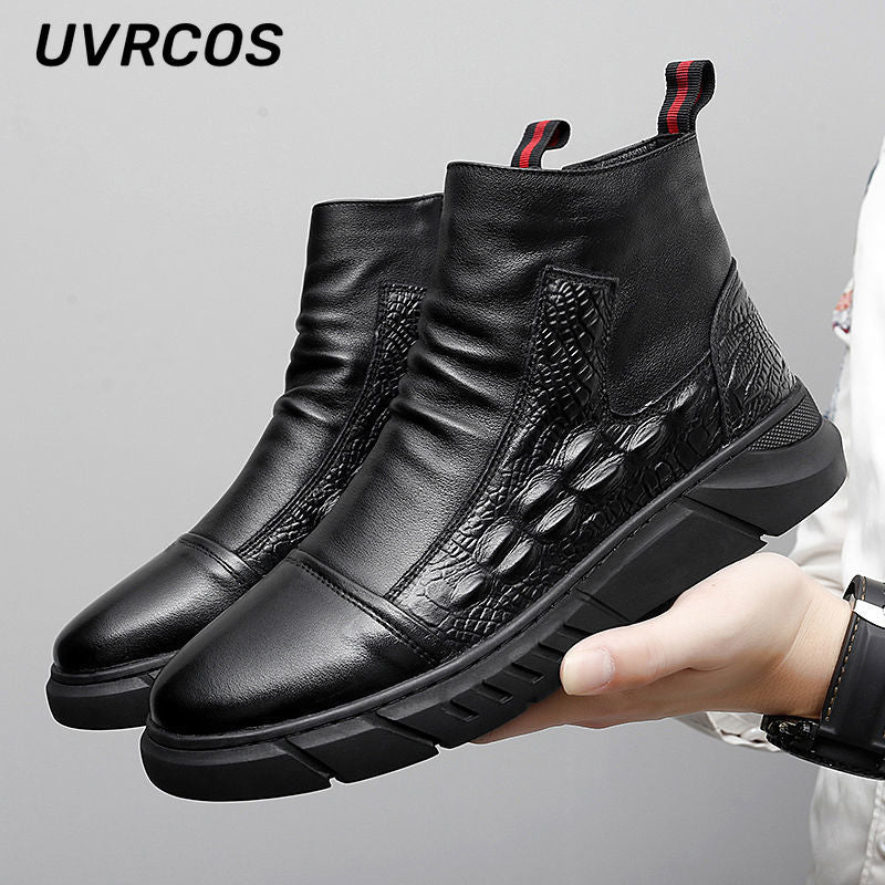 Men Work Boots Casual Thick-soled Men Shoes Retro Wild Fashion Non-slip 2022 The New Men Shoes Low-top Flat Heel Autumn