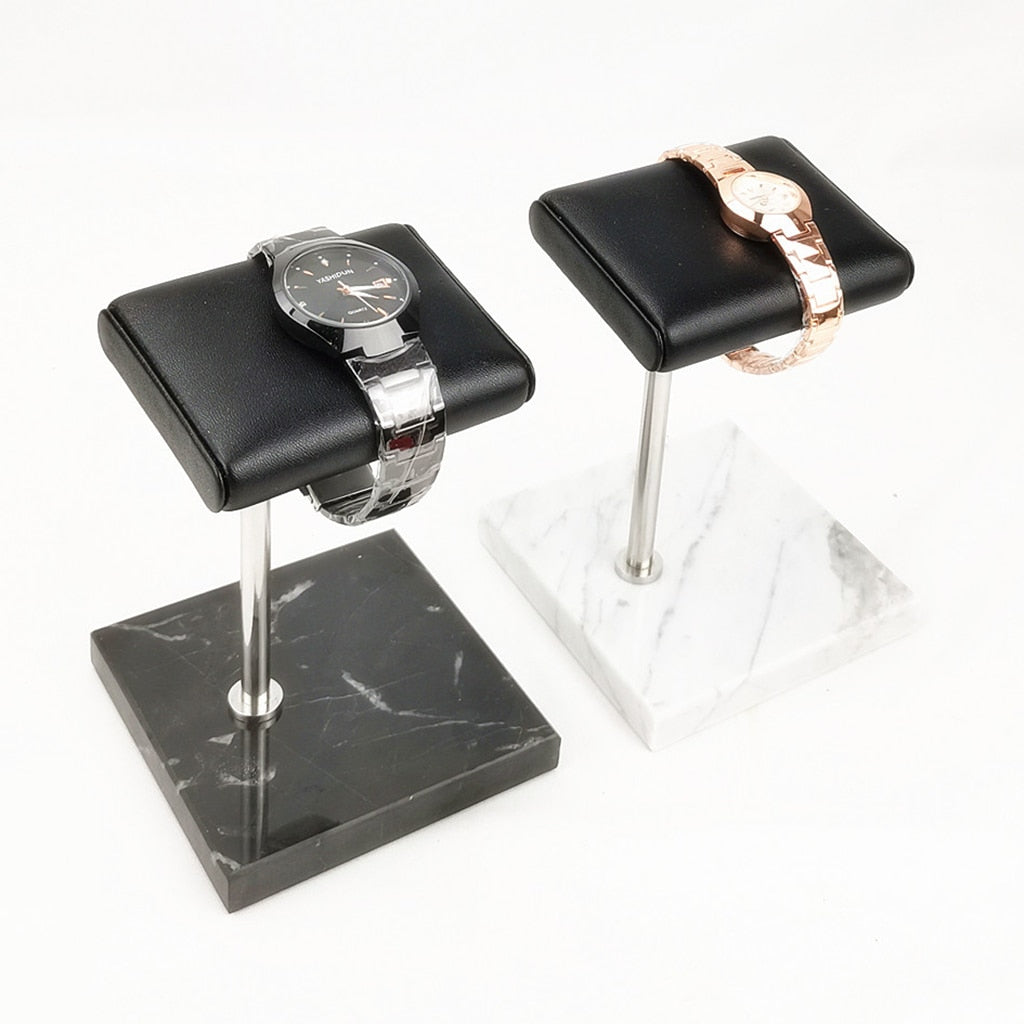Marble and PU Leather Watch Holder Stand Watch Display Case