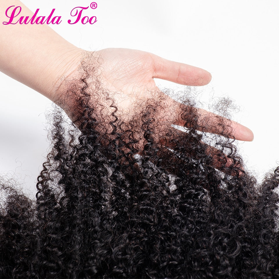 Afro Kinky Curly Clip In Human Hair Extensions 4B 4C Brazilian Remy Hair Natural Color 7Pcs/Set 120G For A Head Lulalatoo