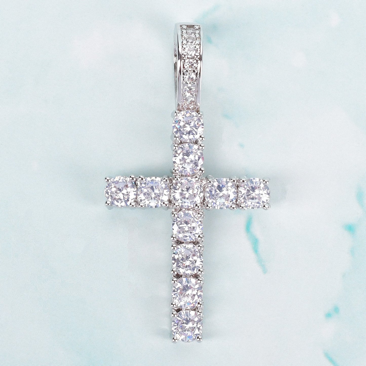 Gold Color Zircon Cross Pendant For Men Women Plated Hip Hop Rock Street Iced CZ Necklace Jewelry