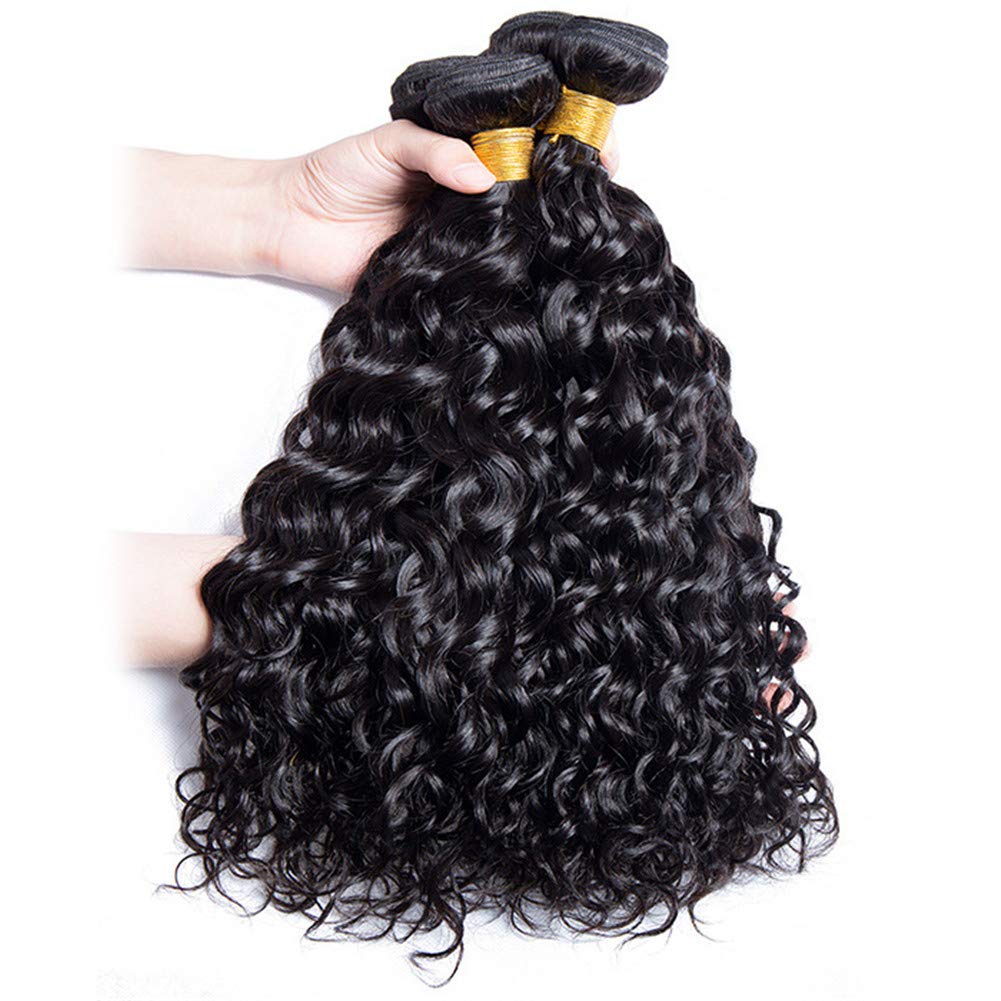 Peruvian 10A Water Wave Bundles Unprocessed Curly Human Hair Bundles Weave Remy Water Wave Hair Extensions No Tangle 12-32"