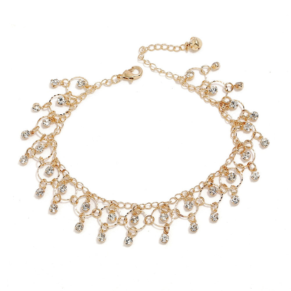 Women's Fashion Luxury Glamour Anklet Girl Girl Grunge Aesthetics Gold-plated Cuff Anklet Jewelry Harajuku Accessories