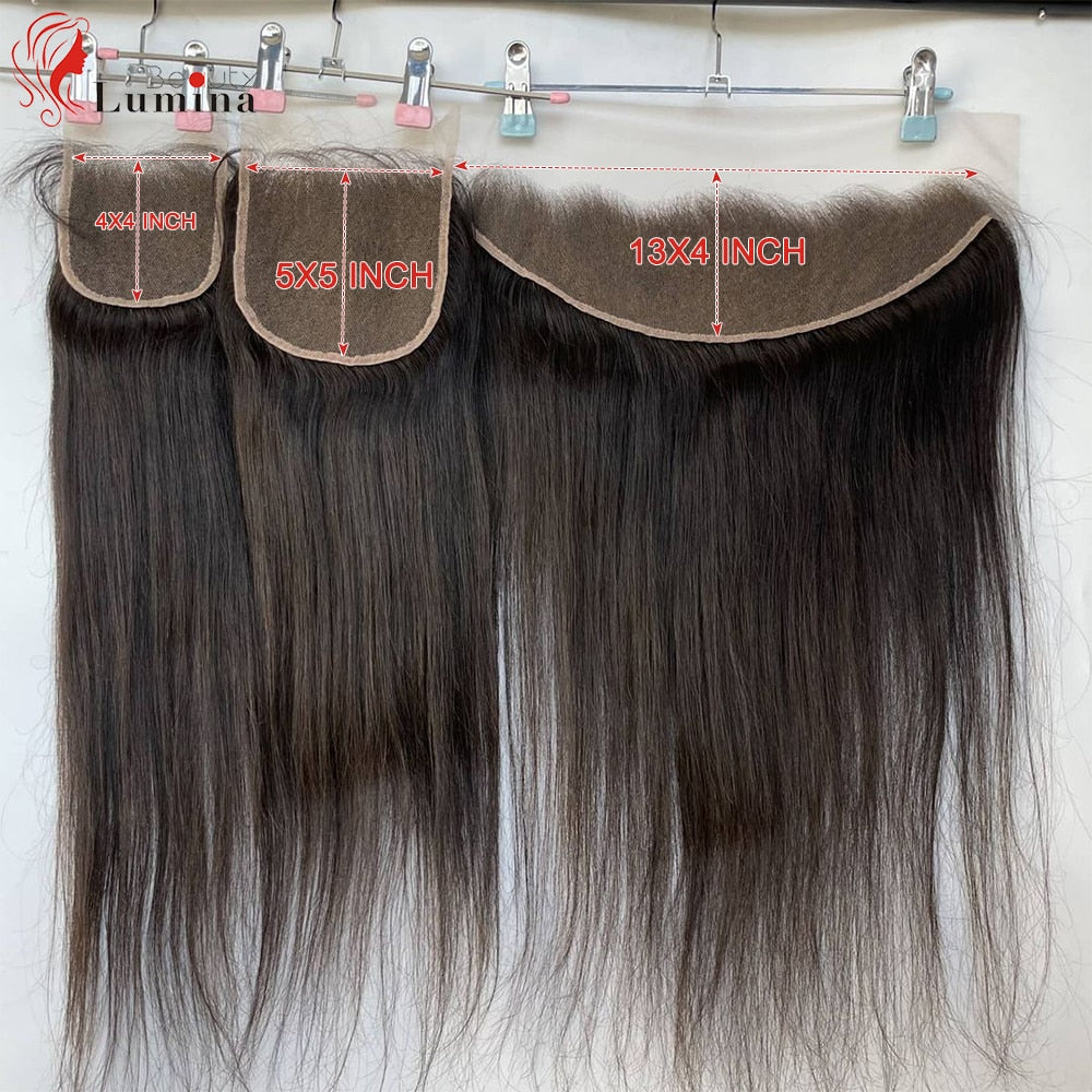 Transparent Lace Frontal Closure Only Peruvian Straight Human Hair 13x4 Lace Frontal 4x4 Lace Closure Remy Hair 5x5 Lace Closure