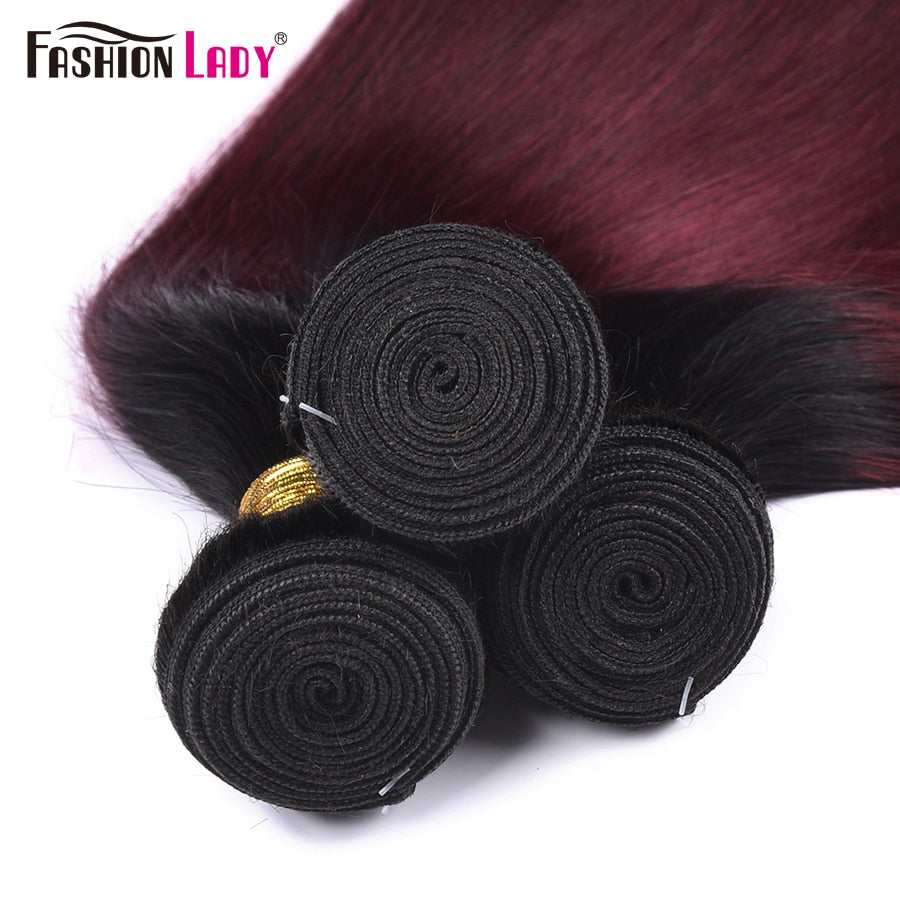 Ombre Bundles Straight Human Hair Bundles T1b99j Fashion Lady Hair Extension Brazilian Bundles Ombre Human Hair Bundles Non-Remy