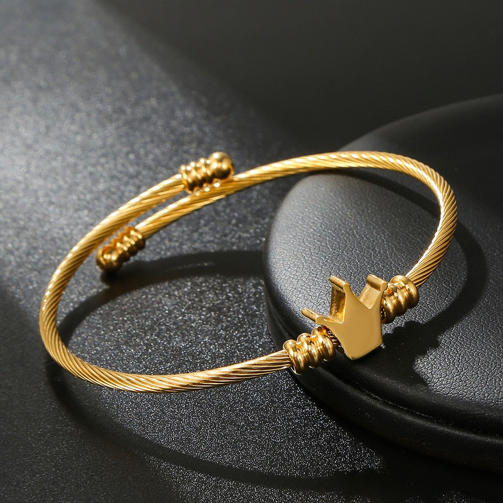 Classic Men Bracelet Charm Jewelry Fashion Luxury Gold Color plated Stainless Steel Cube Handmade Bracelets Male Homme