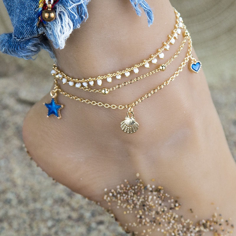 Women's Fashion Luxury Glamour Anklet Girl Girl Grunge Aesthetics Gold-plated Cuff Anklet Jewelry Harajuku Accessories