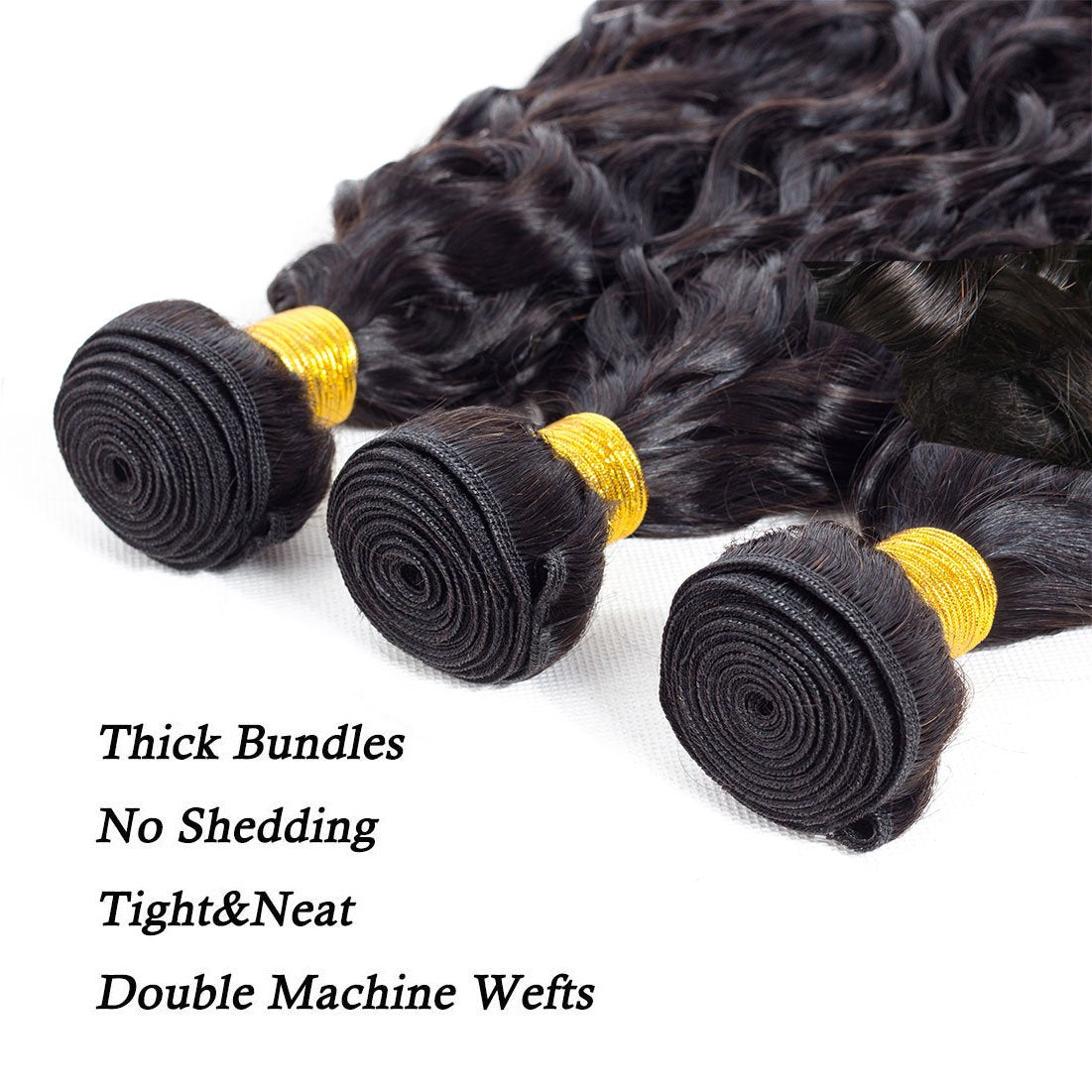 Peruvian 10A Water Wave Bundles Unprocessed Curly Human Hair Bundles Weave Remy Water Wave Hair Extensions No Tangle 12-32"