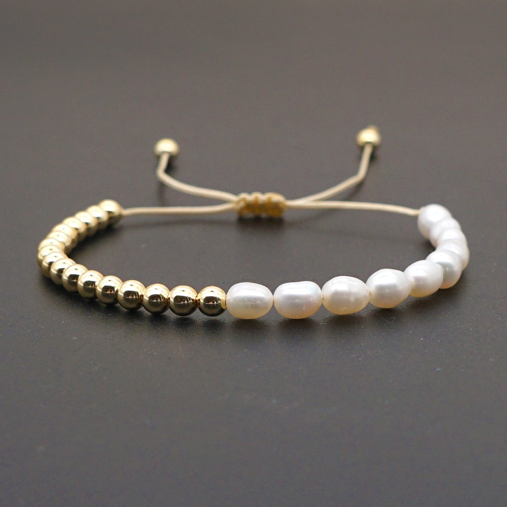Go2Boho Freshwater Pearl Bracelet For Women Jewelry Summer Beach Perle Gold Plated Beaded Bracelets 2022 Valentines Gift