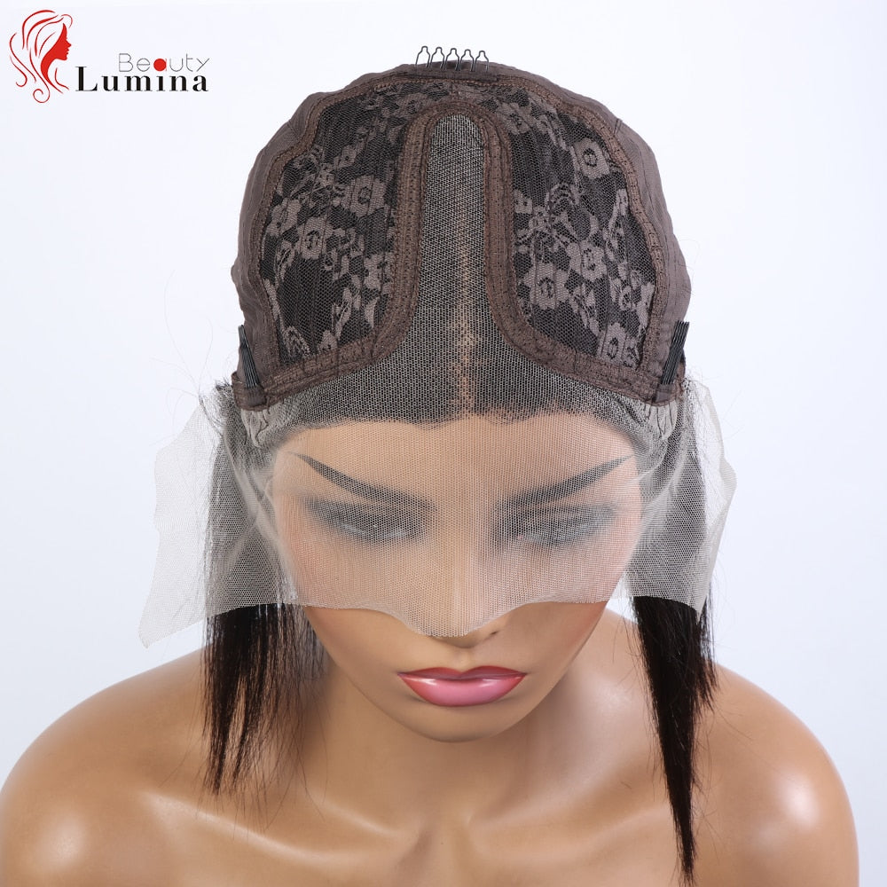 T Part Human Hair Wigs Straight Bob Wig Preplucked With Baby Hair Short Bob Lace Wigs Human Hair Wigs Remy Hair T Part Wigs