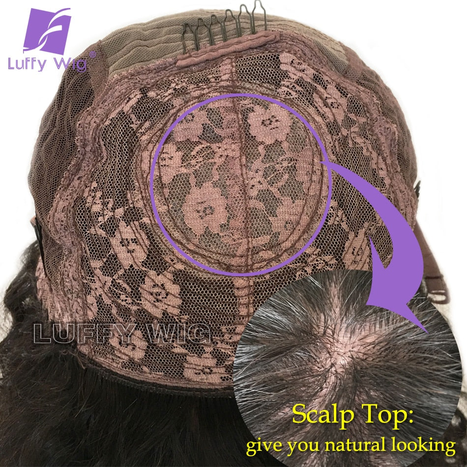 200 Density Human Hair Wigs With Bangs Short Brazilian Remy Afro Kinky Curly Wig Human Hair Glueless For Black Women Luffy