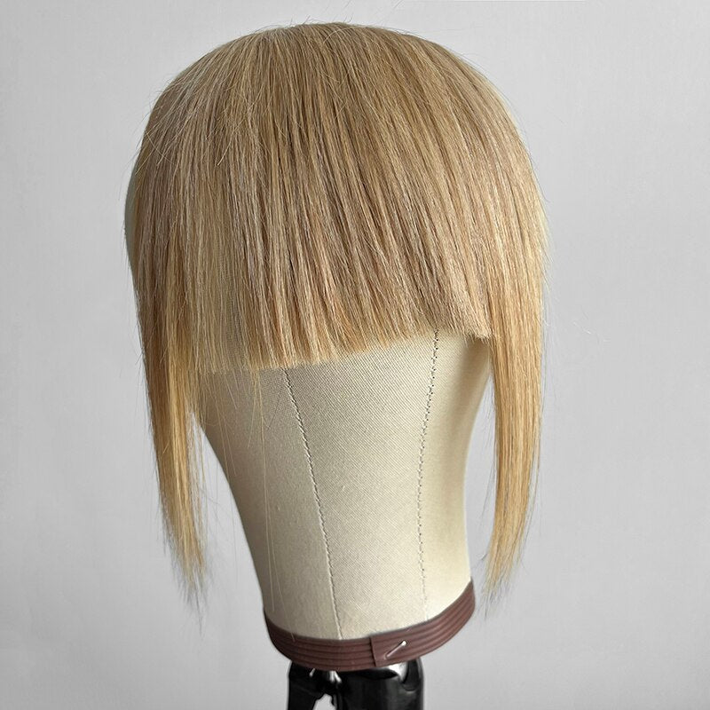 MRSHAIR Human Hair Bangs With Sideburns 3D Clip-on Hair Bangs Natural Large Overhead Fringe Fake Hairpieces NonRemy 2.5"x4.5"