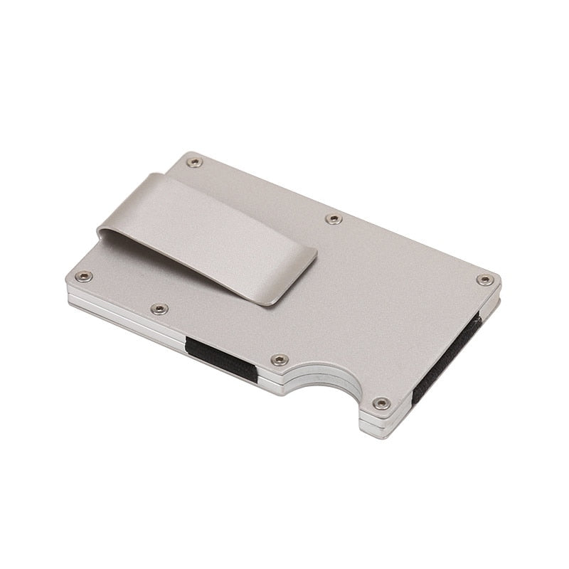DIENQI Anti Rfid Metal Bank Credit Card Holder Men Minimalist Wallets Slim Thin Tactical Business ID Cardholder Case Male Purse