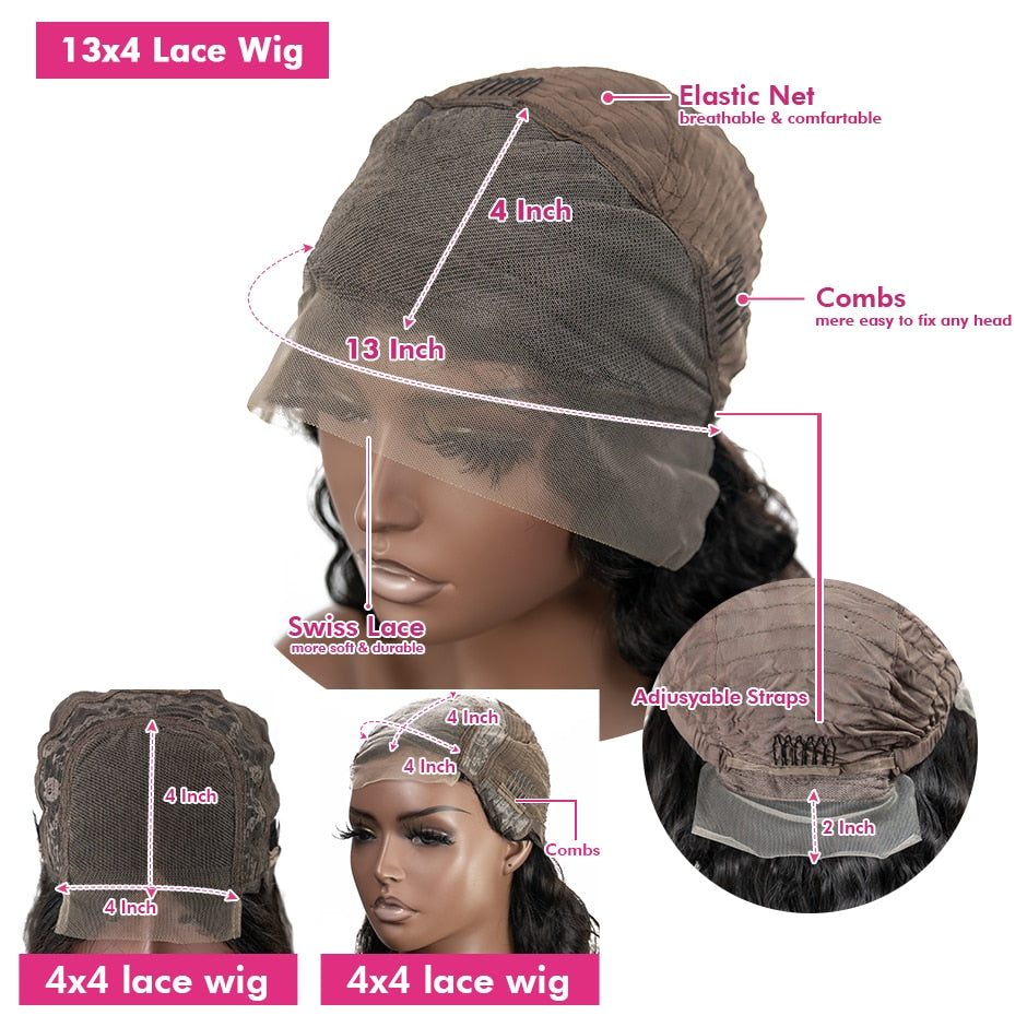 Short Bob Wig Straight Lace Front Human Hair Wigs for Black Women Pre Plucked Transparent 13x4 Frontal Wig Brazilian Lace Wigs