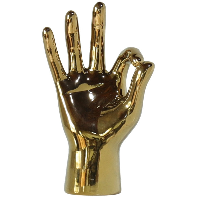 Nordic Gold-plated Creative Finger Arrangement Home Decor Modern Resin Miniature Figurines Home Decoration Accessories Desk