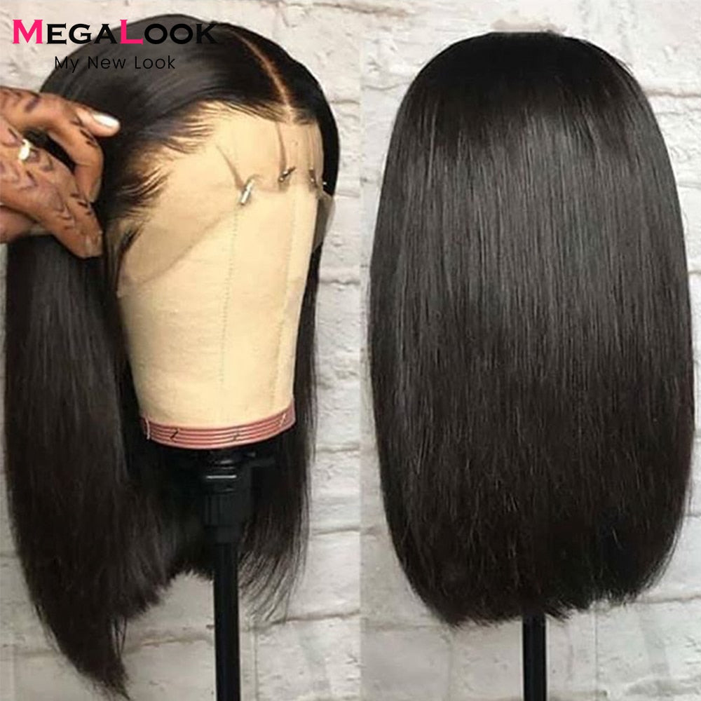 Lace Wig Short Bob Wig Pre Plucked Bone Straight Human Hair Wigs For Women Double Drawn Virgin Human Hair Wig Bob Lace Wigs