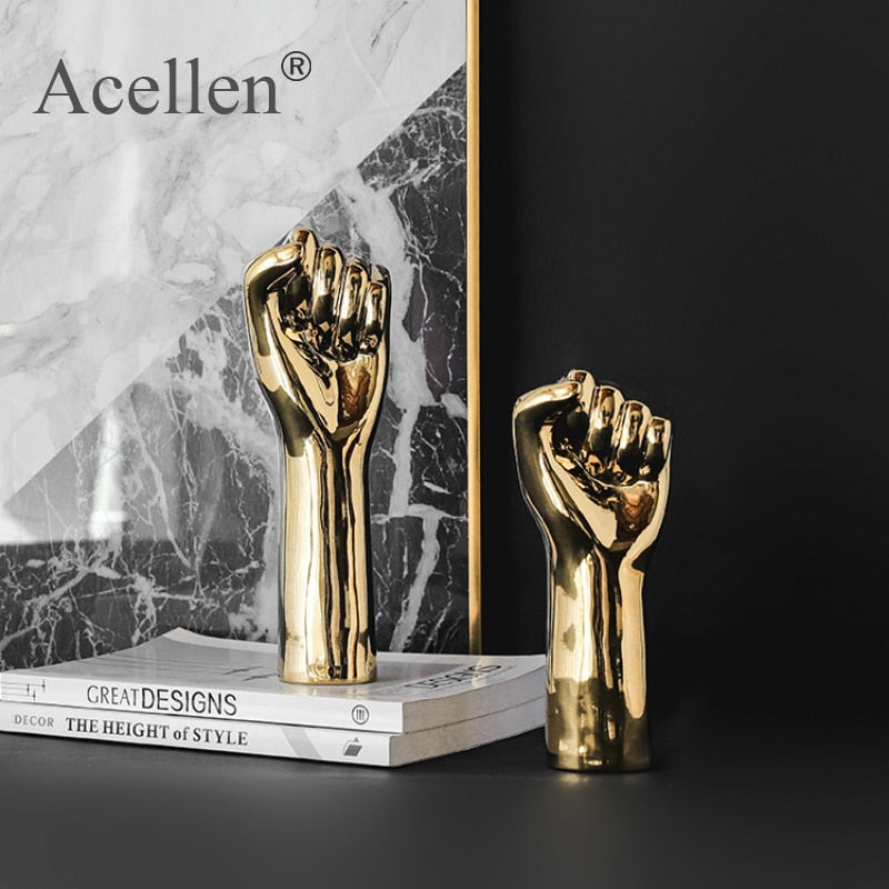 Nordic Gold-plated Creative Finger Arrangement Home Decor Modern Resin Miniature Figurines Home Decoration Accessories Desk