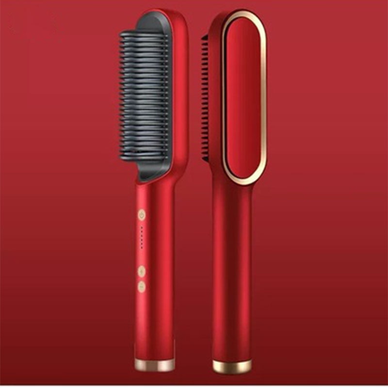 Electric Professional Hair Straightener Brush Heated Comb Straightening Combs Men Beard Hair Straight & Curly Styling Tool