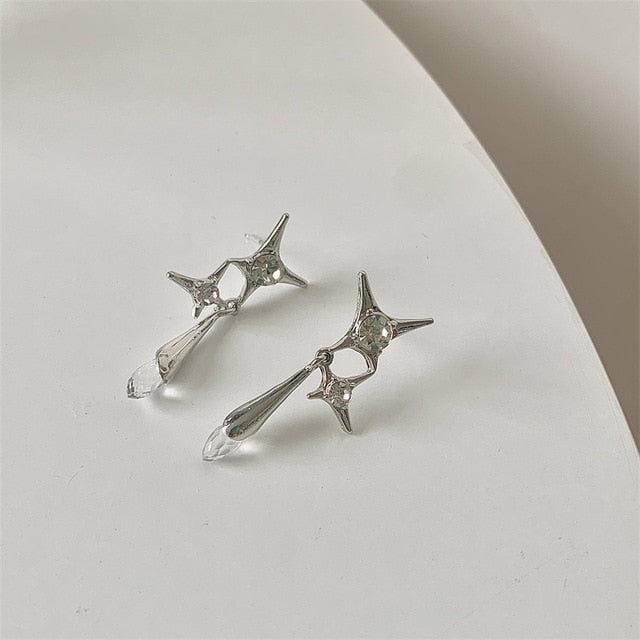 Needle Star Cross Earrings