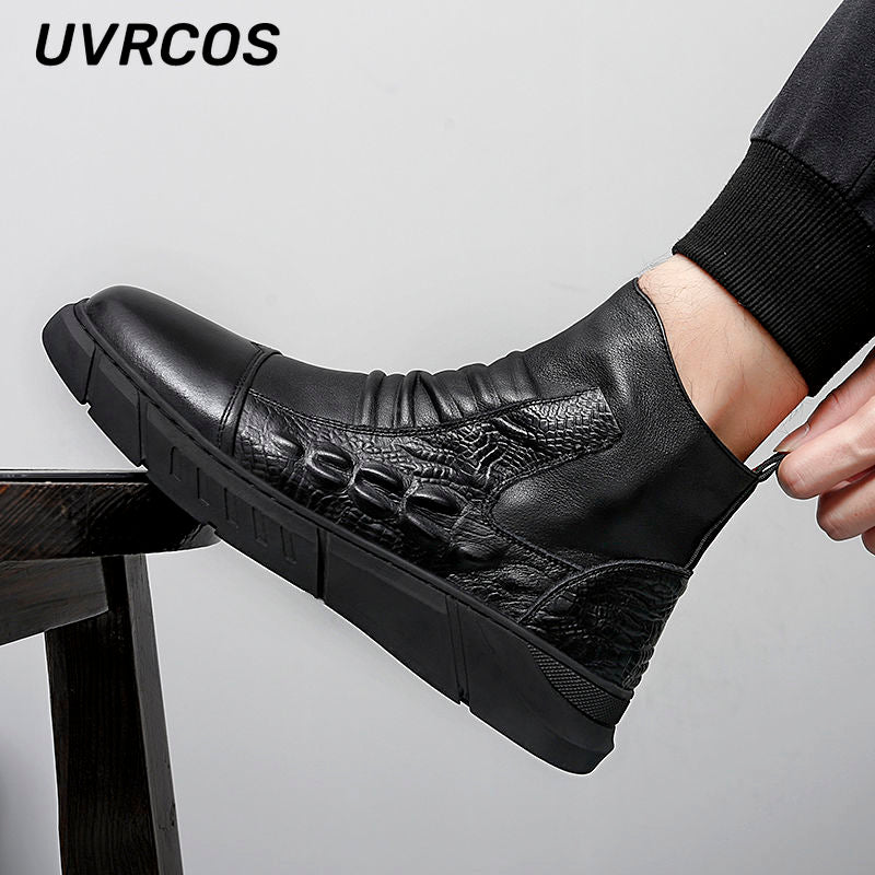 Men Work Boots Casual Thick-soled Men Shoes Retro Wild Fashion Non-slip 2022 The New Men Shoes Low-top Flat Heel Autumn