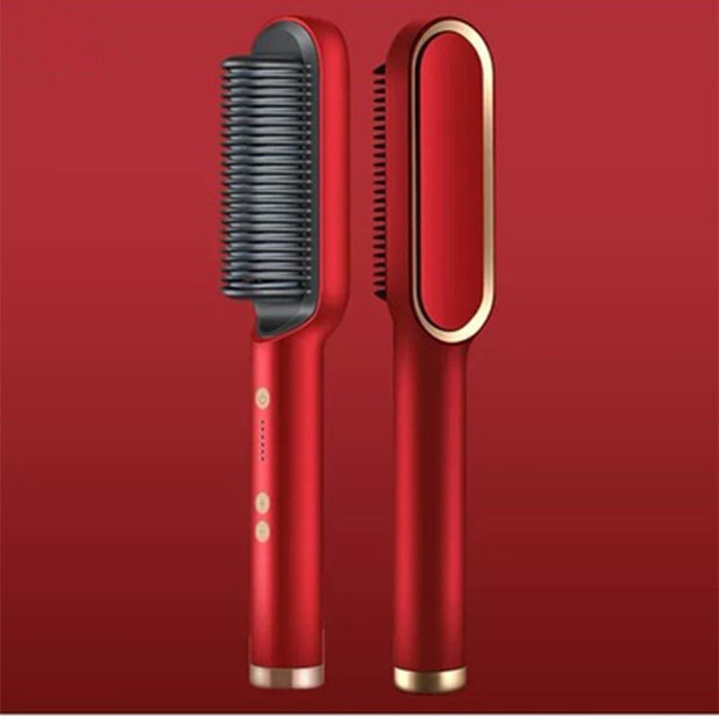 Electric Professional Hair Straightener Brush Heated Comb Straightening Combs Men Beard Hair Straight & Curly Styling Tool