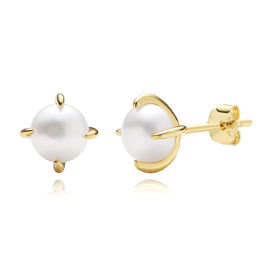 ELESHE Authentic 925 Sterling Silver Bold Hoops Earrings for Women 18K Gold Plated Circle Earrings Wedding Engagement Jewelry