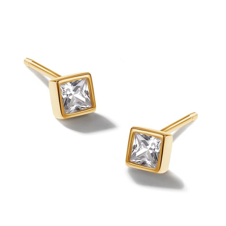 ELESHE Authentic 925 Sterling Silver Bold Hoops Earrings for Women 18K Gold Plated Circle Earrings Wedding Engagement Jewelry