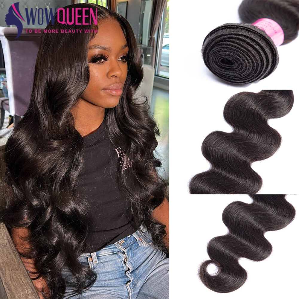 30 32 Inch Body Wave Bundles Human Hair Bundles Remy Hair Extensions Braizlian Hair Weave Bundles WowQueen Cheap Hair Bundles
