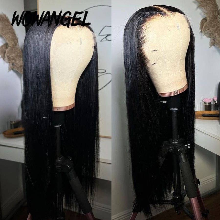 WOW ANGEL HD Lace Front 250% 13x6 HD Lace Front Wig Straight Invisible HD Lace Melt Skin HD Lace Front Human Hair Wig prepluck