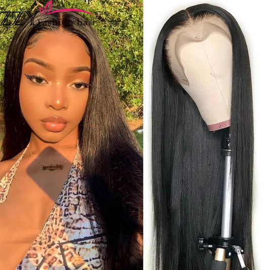 Straight Lace Front Human Hair Wigs for Black Women Pre Plucked Cheap 13x4 Lace Frontal Wig Brazilian Hair 150% Density