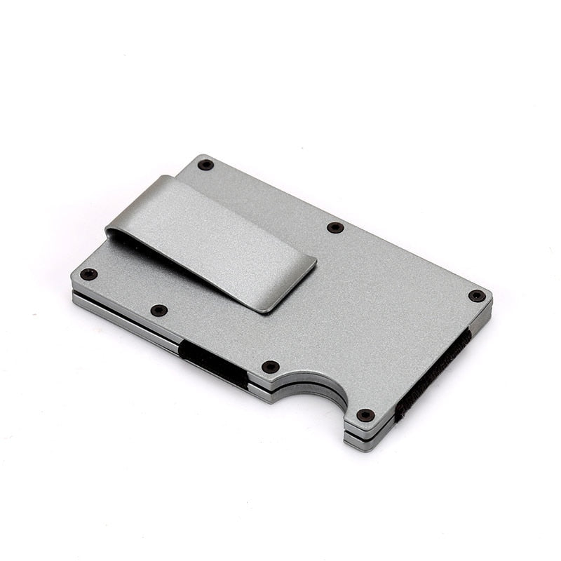 DIENQI Anti Rfid Metal Bank Credit Card Holder Men Minimalist Wallets Slim Thin Tactical Business ID Cardholder Case Male Purse
