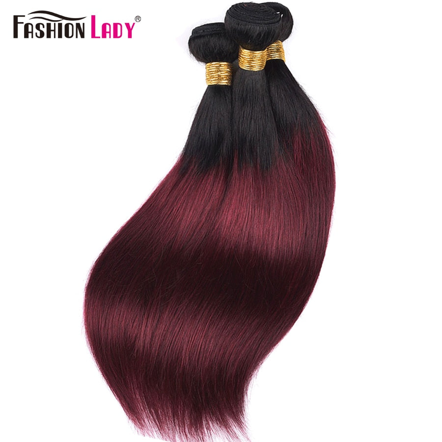 Ombre Bundles Straight Human Hair Bundles T1b99j Fashion Lady Hair Extension Brazilian Bundles Ombre Human Hair Bundles Non-Remy