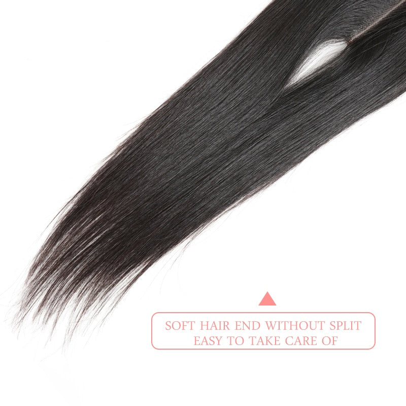 Brazilian Human Hair Lace Closure Straight 2x6 Transparent Lace Closure With Pre Plucked Baby Hair Bleached Knot Free Shipping