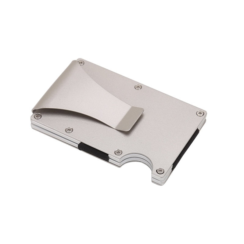DIENQI Anti Rfid Metal Bank Credit Card Holder Men Minimalist Wallets Slim Thin Tactical Business ID Cardholder Case Male Purse
