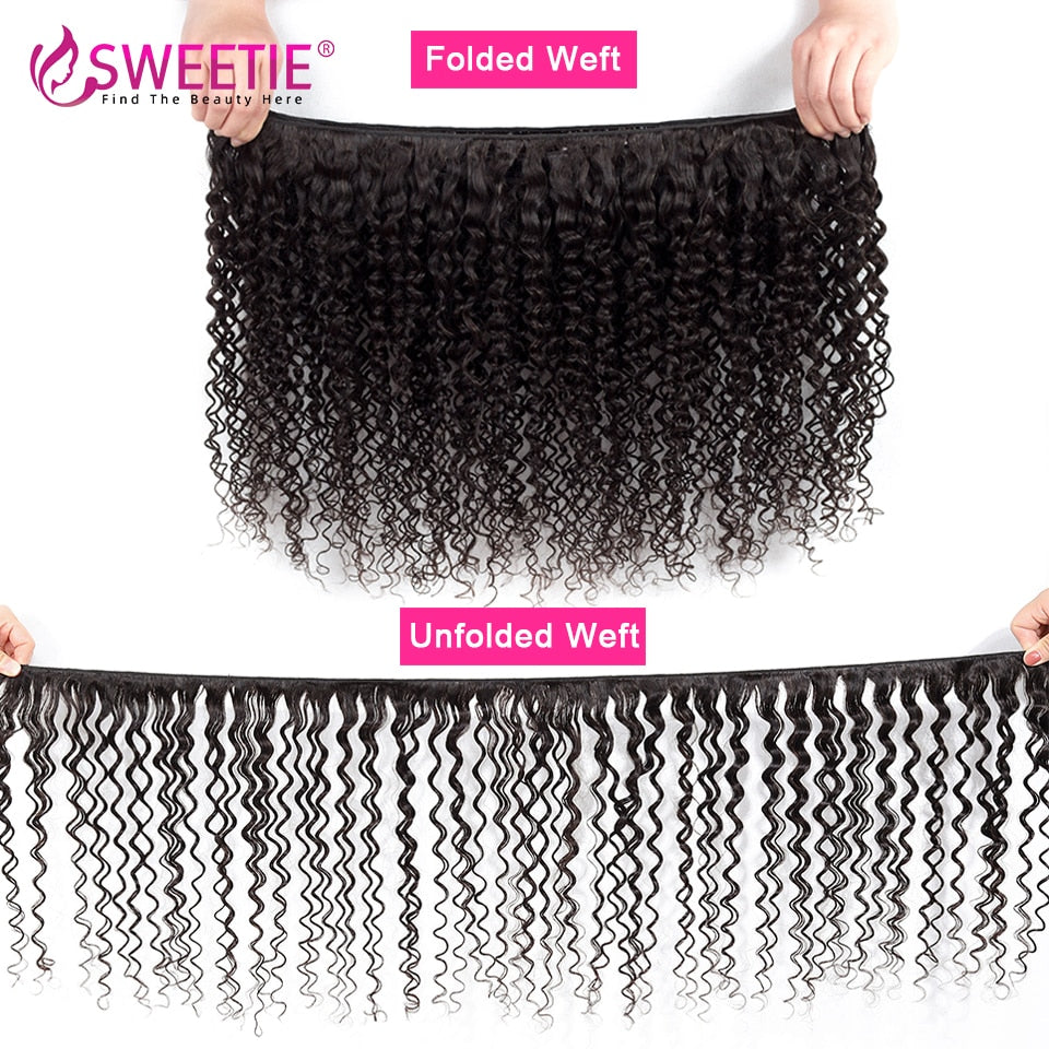 Sweetie Indian Kinky Curly Hair Bundles 100% Human Hair Weave 30inch Deep Wave Jerry Curl Remy Curly Hair 3 Or 4 Bundle Deals