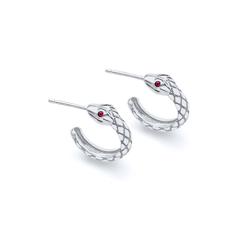 CANNER Real 925 Sterling Silver 18K Gold Plated Snake Stud Earrings For Women Small Piercing Earring Earings Jewelry Pendientes