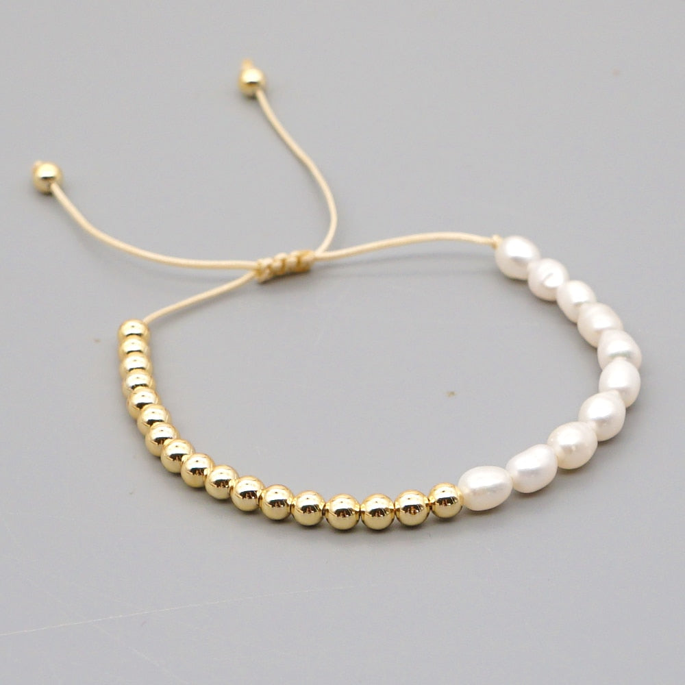 Go2Boho Freshwater Pearl Bracelet For Women Jewelry Summer Beach Perle Gold Plated Beaded Bracelets 2022 Valentines Gift