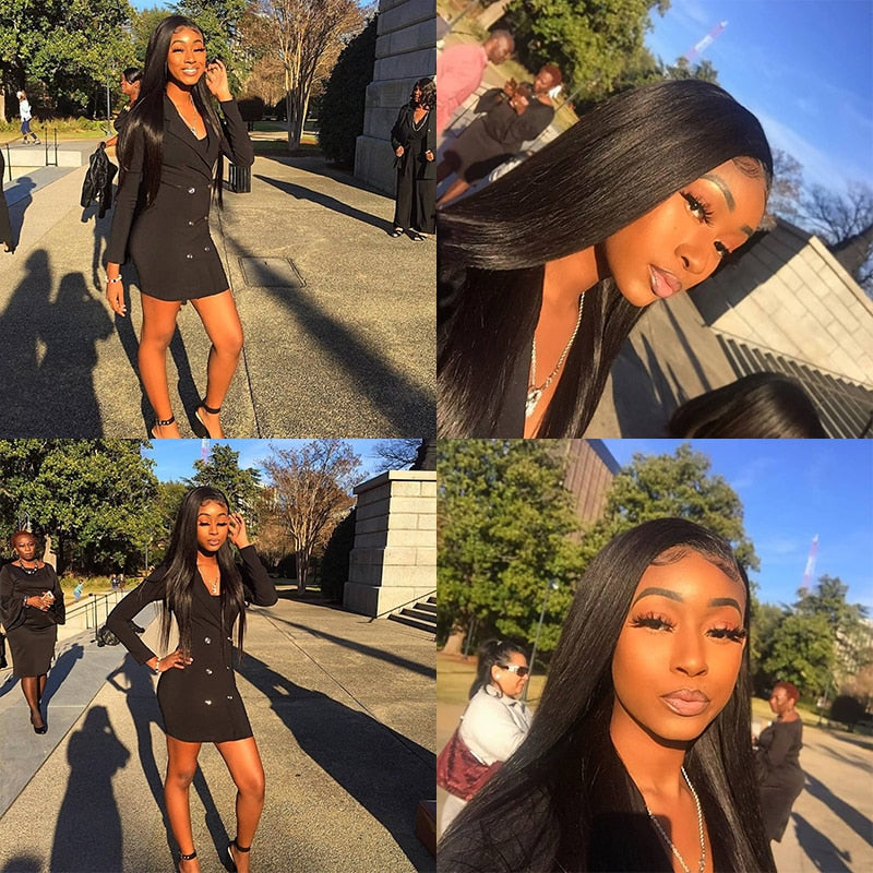 Bone Straight Hair 3 Bundles With Closure 30 Inch Brazilian Human Hair Wave For Black Women Bundles And A Closure Hair Extension