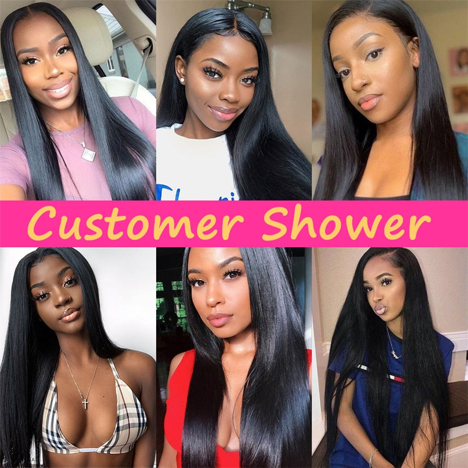 Bone Straight Hair 3 Bundles With Closure 30 Inch Brazilian Human Hair Wave For Black Women Bundles And A Closure Hair Extension