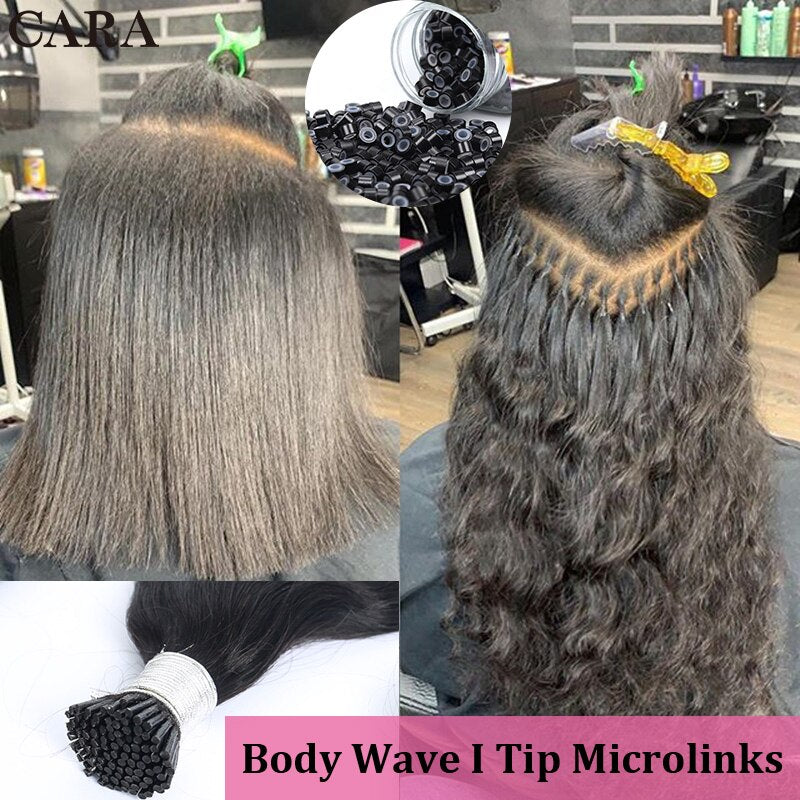 Brazilian Body Wave I Tip Microlinks Hair Bulk I Tip Human Hair Extensions 100grams/bundles 1&2&3 Bundles Virgin Hair