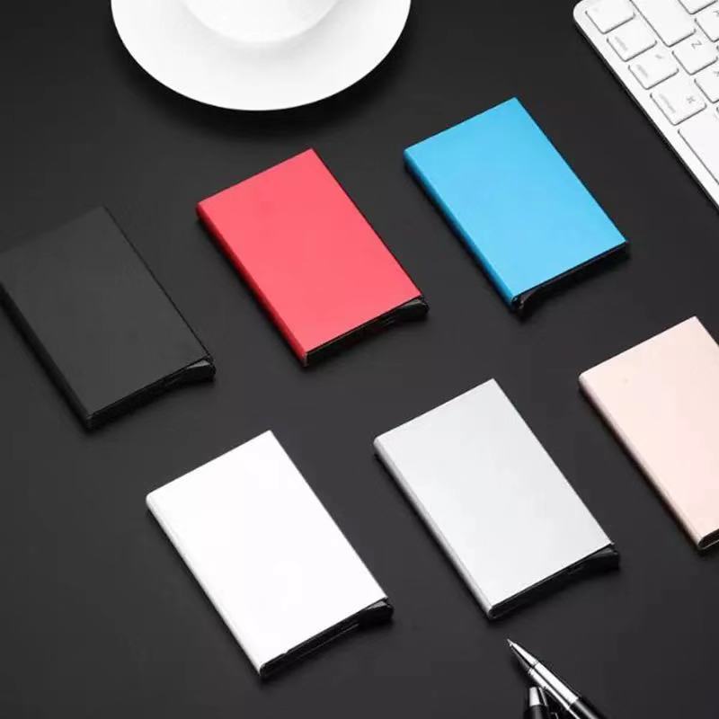 New Automatic Silde Aluminum ID Cash Card Holder Men Business RFID Blocking Wallet Credit Card Protector Case Pocket Purse