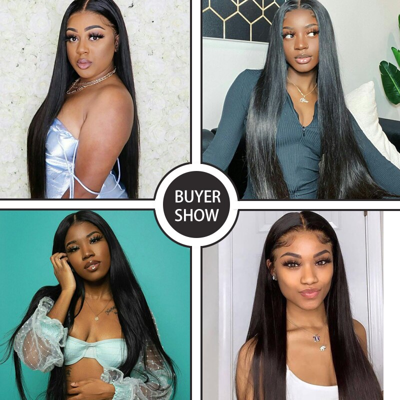 Straight Lace Front Human Hair Wigs for Black Women Pre Plucked Cheap 13x4 Lace Frontal Wig Brazilian Hair 150% Density