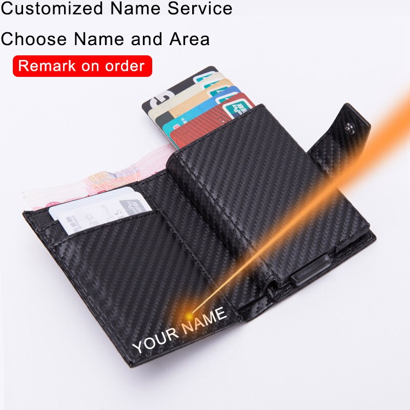 DIENQI Credit Card Holder Men Women Metal RFID Anti-magnetic Vintage Aluminium Crazy Horse PU Leather Card Wallet Coin Purses