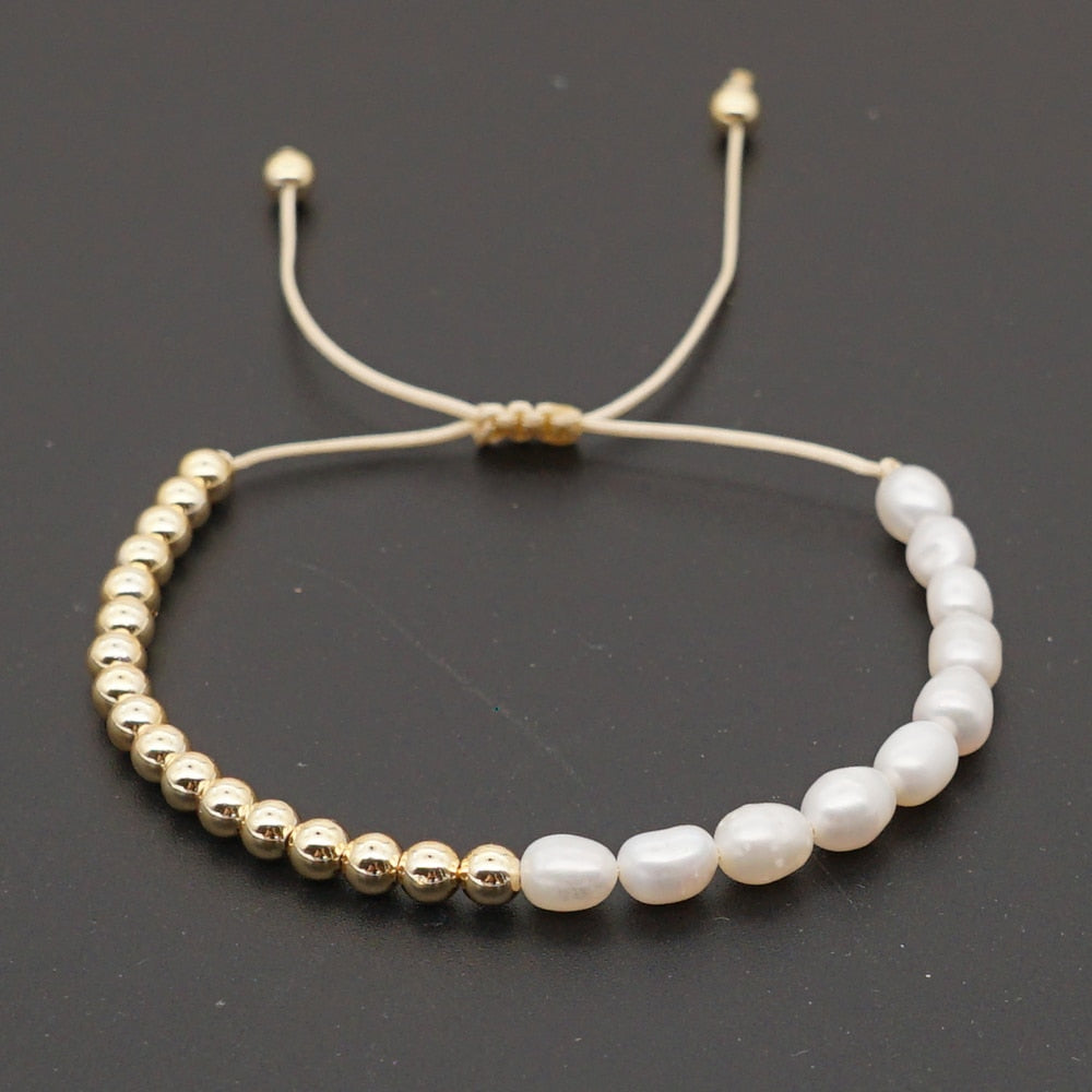 Go2Boho Freshwater Pearl Bracelet For Women Jewelry Summer Beach Perle Gold Plated Beaded Bracelets 2022 Valentines Gift