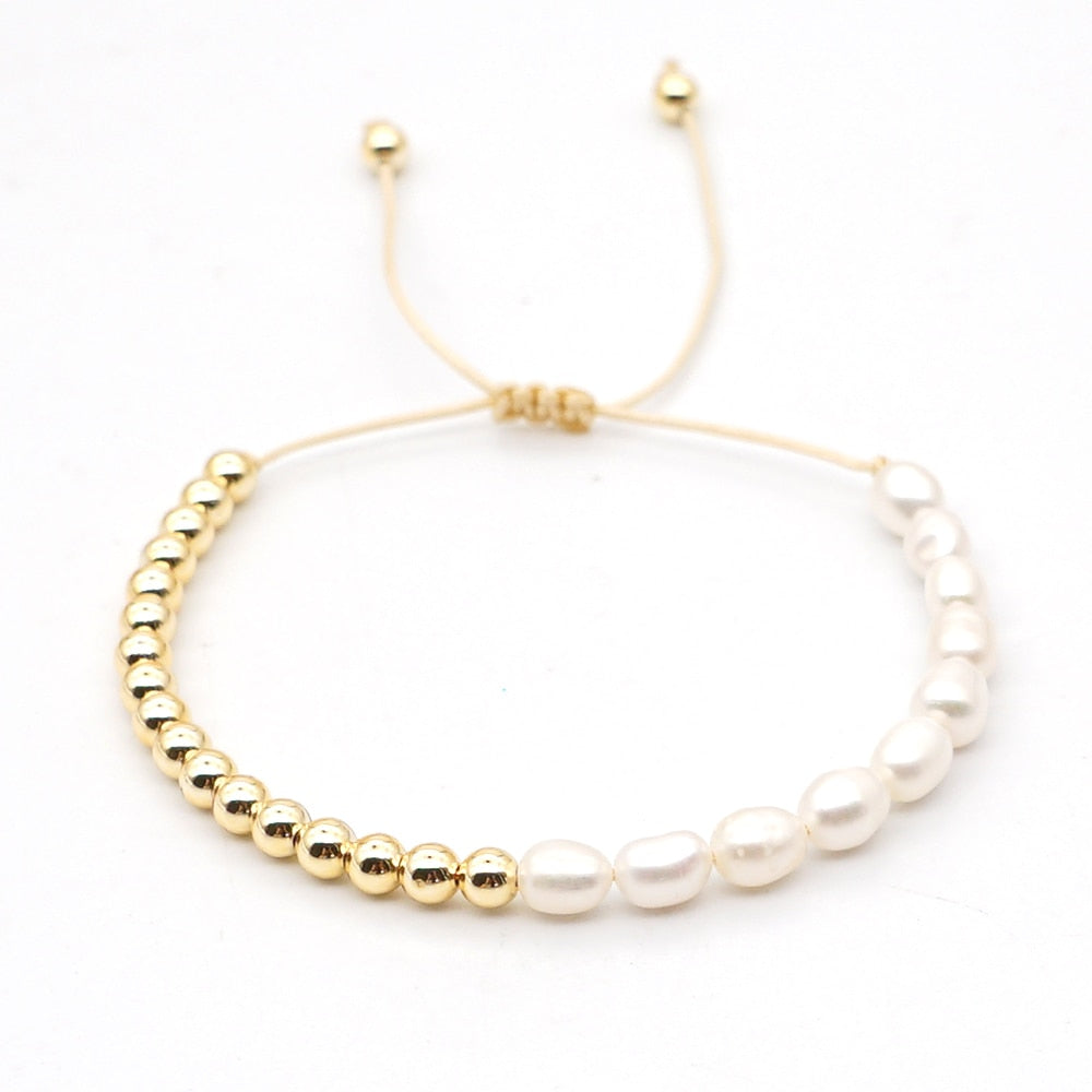 Go2Boho Freshwater Pearl Bracelet For Women Jewelry Summer Beach Perle Gold Plated Beaded Bracelets 2022 Valentines Gift
