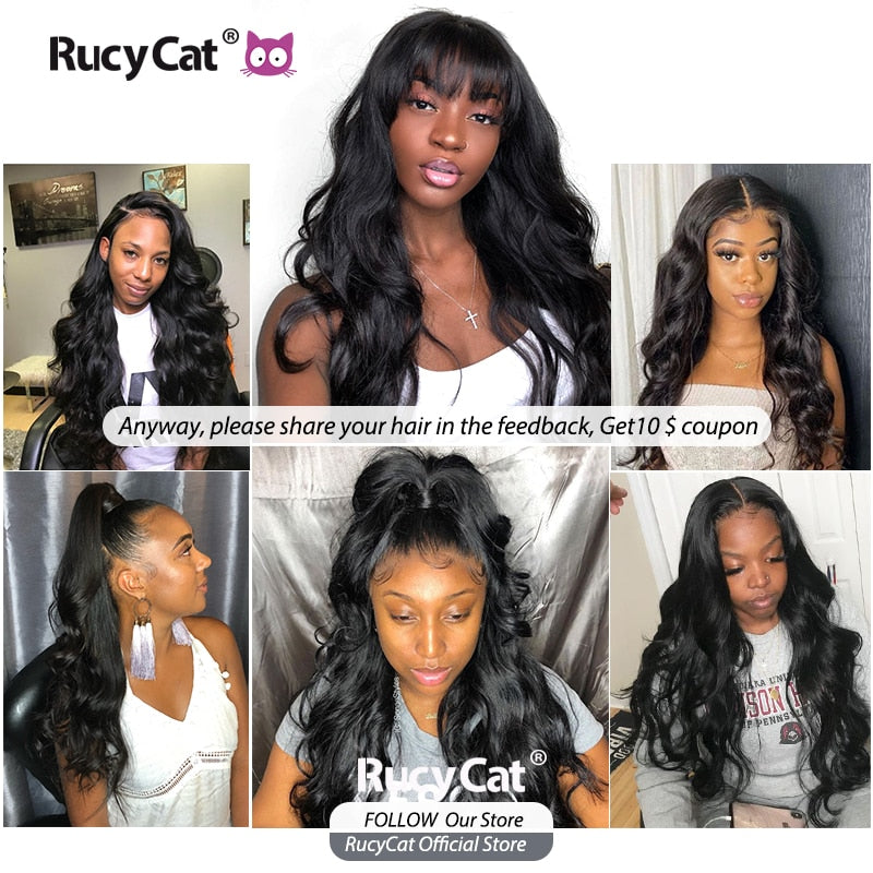 Rucycat Body Wave Bundles With Closure Brazilian Hair 5x5 Lace Closure And 30 Inch Bundles 100% Human Hair Bundles With Closure
