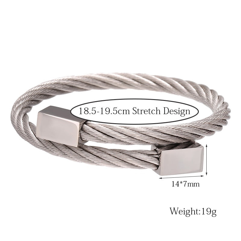 Classic Men Bracelet Charm Jewelry Fashion Luxury Gold Color plated Stainless Steel Cube Handmade Bracelets Male Homme