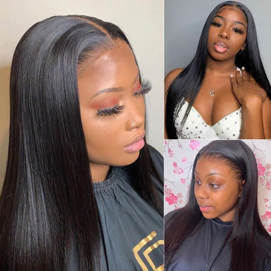 Bone Straight Human Hair Wigs 30 Inch Lace Front Wig Short Bob Lace Frontal Human Hair Wigs For Black Women Human Hair Lace Wig