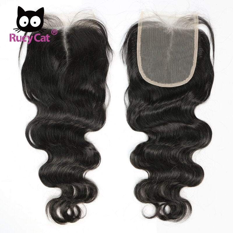 Rucycat Body Wave Bundles With Closure Brazilian Hair 5x5 Lace Closure And 30 Inch Bundles 100% Human Hair Bundles With Closure